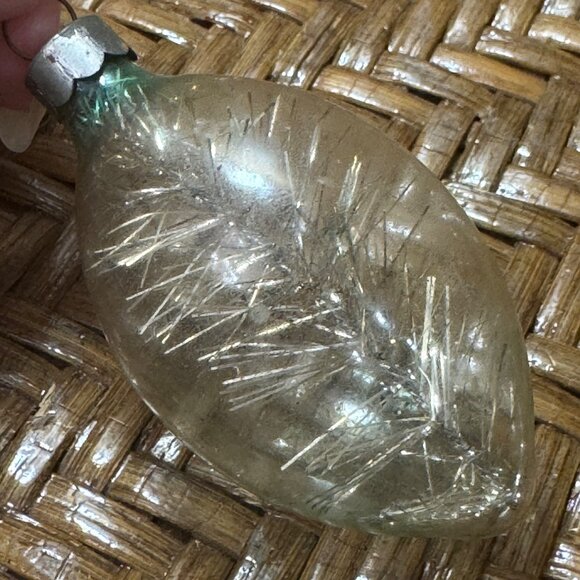 Vintage WWII Era Unsilvered With Tinsel Inside Christmas Ornament - Picture 4 of 5